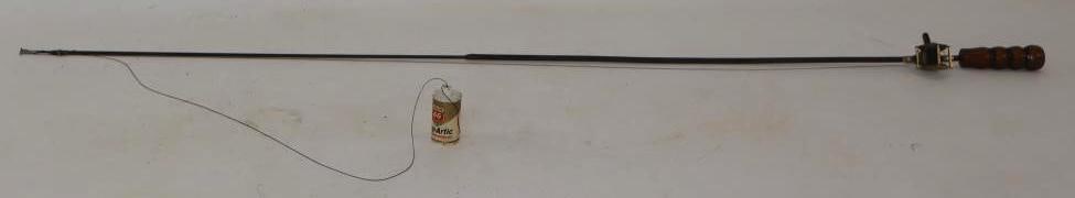 Early Fishing Pole with Phillips 66 Trop-Artic Oil Can Shaped Bobber: Pole is 48" long