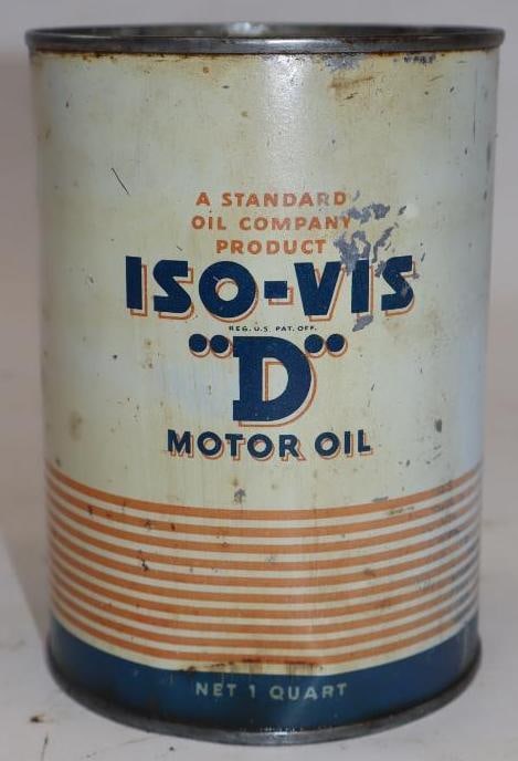 Standard Oil Iso-Vis "D" 1 Quart Metal Oil Can (1 of 5)