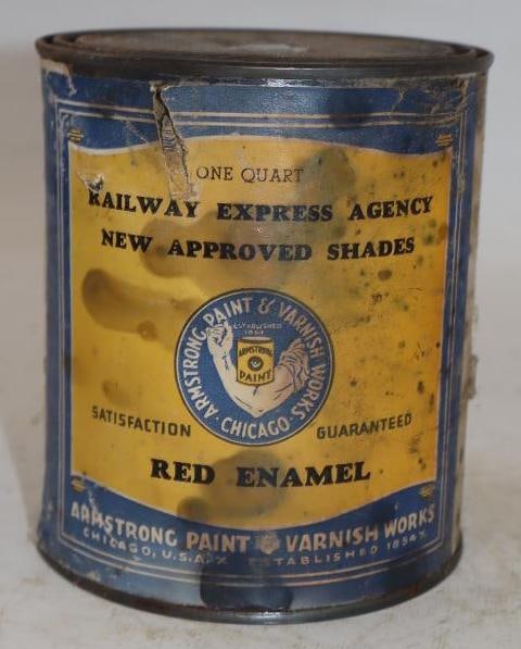 Railway Express Agency Approved 1 Quart Paint Can: 32 oz full