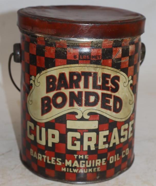 Bartles Bonded 5 Pound Cup Grease Can: 5.5" x 5.5" x 6.75" empty