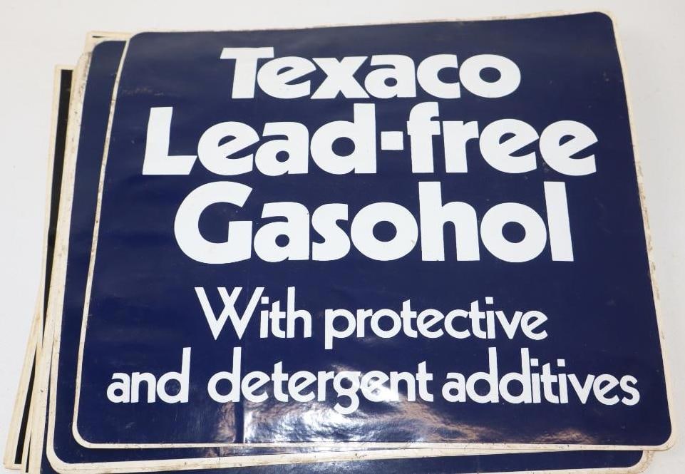 Group of 18 Texaco Lead-Free Gas Pump Decals: 11" x 10" each
