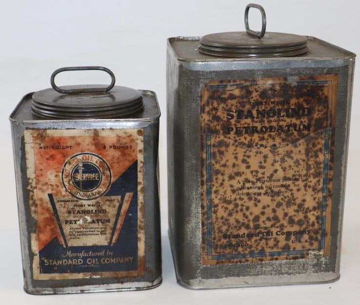 Group of 2 Standard Oil Petrolatum 5 & 10 Pound Grease Cans (1 of 3)