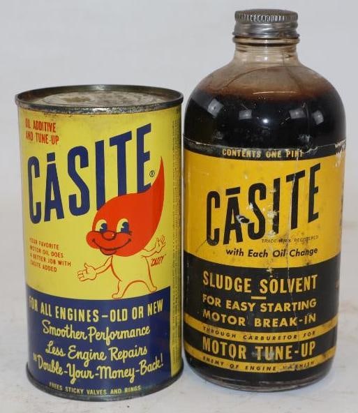 Group of 2 Casite Oil Additive Can & Bottle: 16 oz each