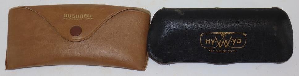 Group of 2 Bushnell & HY-W-YD Impact Rated Shooting Glasses with Cases: 6" x 2.75" x 1" each