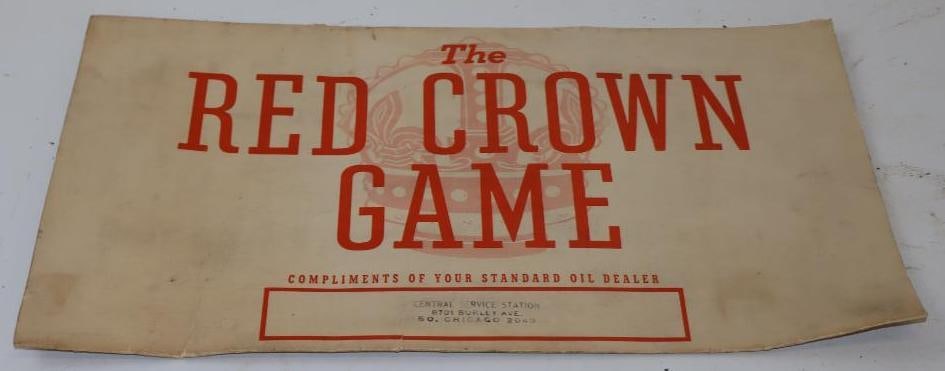 Red Crown Gasoline Unused Board Game: 19" x 17.25"