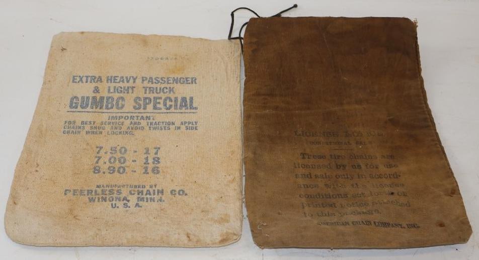 Group of 2 American & Peerless Chain Co. Tire Chain Advertising Bags (1 of 4)