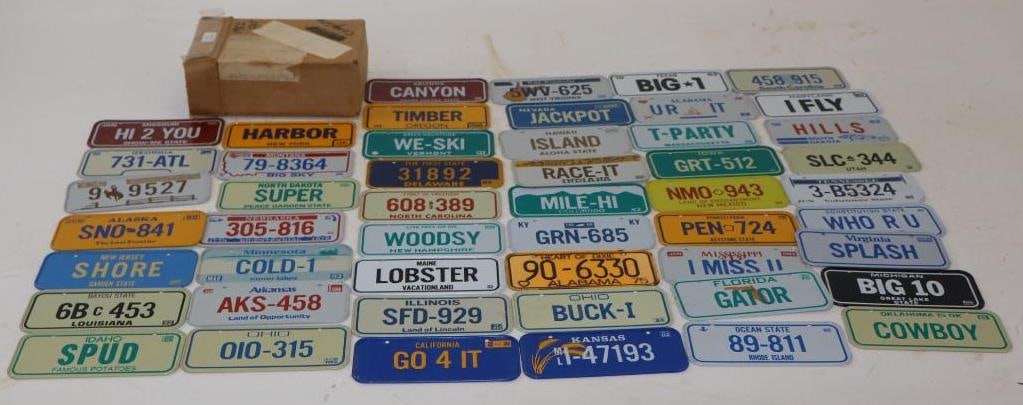 Group of 50 - 1982 Different State Bicycle License Plates: 5" x 2" each