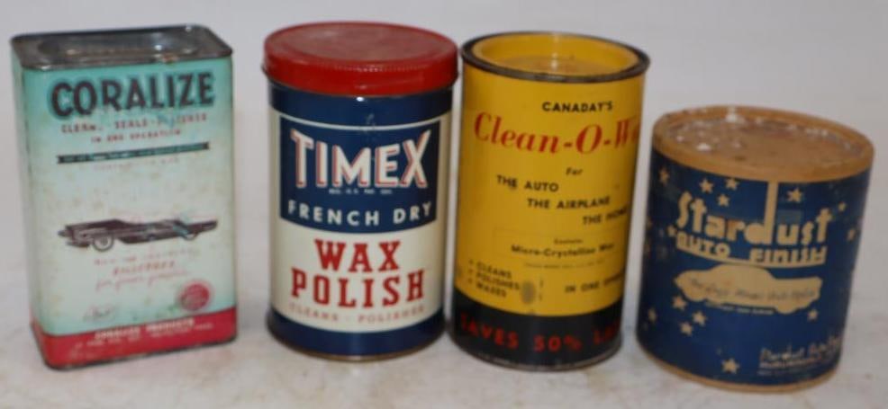 Group of 4 Different Auto Polish & Wash Cans: Largest is 7 oz