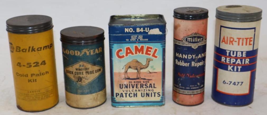 Group of 5 Tire Tube Repair Kit Cans (1 of 2)