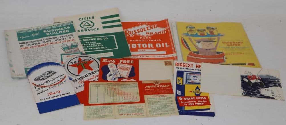 Group of 9 Texaco, Sohio, Sunoco, Pennzoil, Cities Service, and Russolene Advertising Pamphlets, (1 of 7)