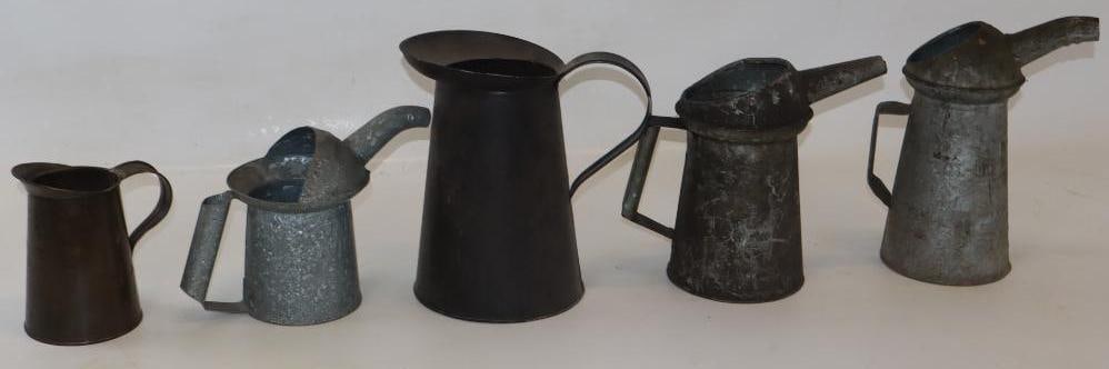 Group of 5 Galvanized Automotive Related Cans (1 of 10)