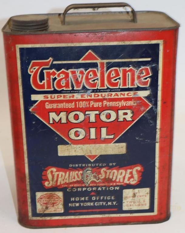 Strauss Stores Travelene Two Gallon Oil Can: 8.5" x 5.5" x 11.5"