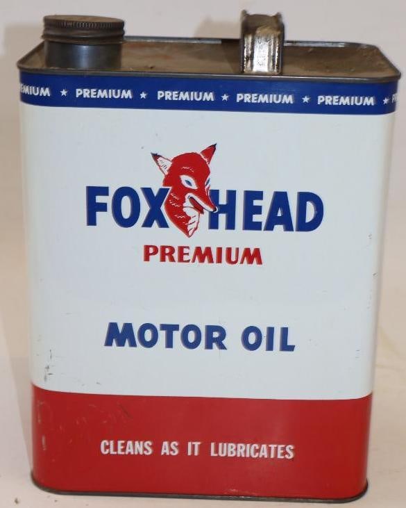 Tritex Petroleum Fox Head Premium Two Gallon Oil Can: 8.5" x 5.5" x 11.5"