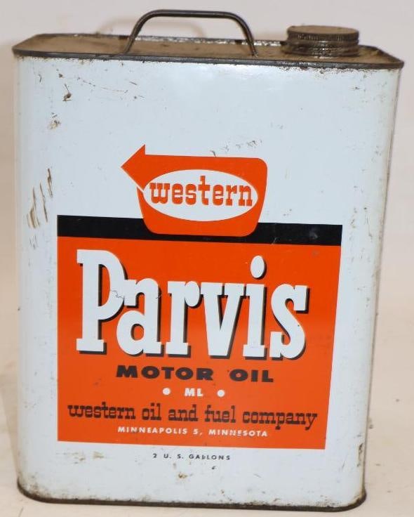 Western Oil Parvis Two Gallon Oil Can: 8.5" x 5.5" x 11.5"