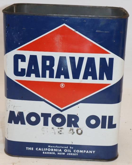 Calso Caravan Two Gallon Oil Can: Missing top. 8.5" x 5.5" x 11.5"