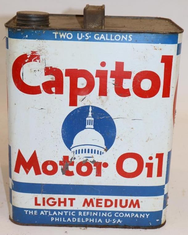 Atlantic Capitol Two Gallon Oil Can: 8.5" x 5.5" x 11.5"