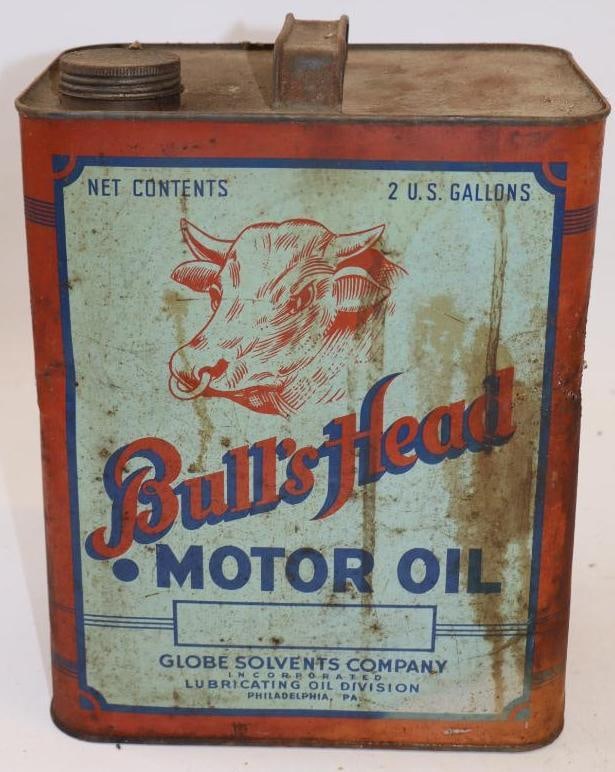 Globe Bull's Head Two Gallon Oil Can: 8.5" x 5.5" x 11.5"