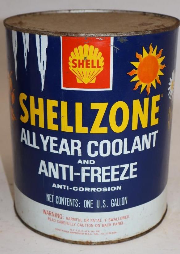 Shellzone Anti-Freeze One Gallon Metal Oil Can: 6.5" x 6.5" x 7.75"