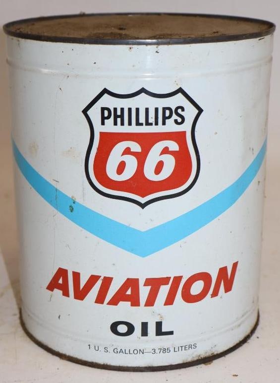 Phillips 66 Aviation One Gallon Metal Oil Can (1 of 4)