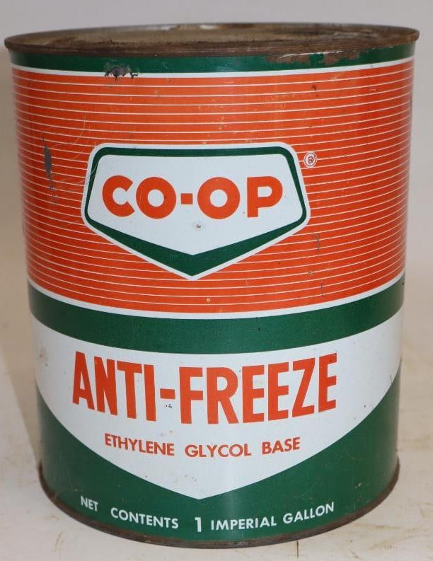Co-Op Anti-Freeze One imperial Gallon Metal Oil Can (1 of 3)