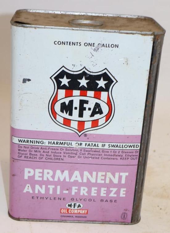 M-F-A Anti-Freeze One Gallon Rectangle Oil Can: 6.5" x 4" x 9.25"