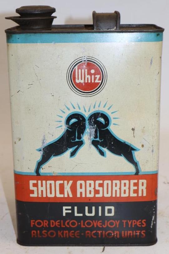 Whiz Shock Absorber Fluid One Gallon Rectangle Oil Can: 6.5" x 4" x 9.25"
