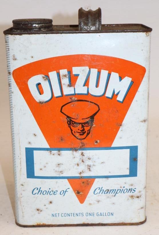 Oilzum One Gallon Rectangle Oil Can: 6.5" x 4" x 9.25"