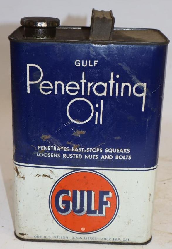 Gulf Penetrating Oil One Gallon Rectangle Oil Can: 6.5" x 4" x 9.25"