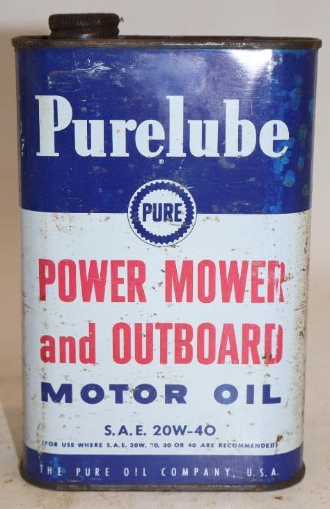 Purelube Metal One Quart Outboard Oil Can: 4.5" x 2.25" x 7.5"