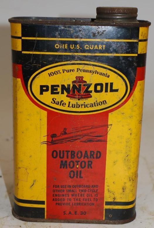 Pennzoil Metal One Quart Outboard Oil Can (1 of 4)