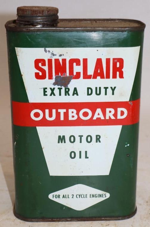 Sinclair Extra Duty Metal One Quart Outboard Oil Can (1 of 4)