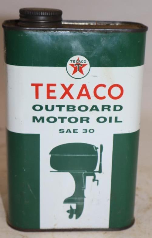 Texaco Metal One Quart Outboard Oil Can (1 of 4)