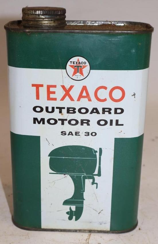 Texaco Metal One Quart Outboard Oil Can (1 of 4)