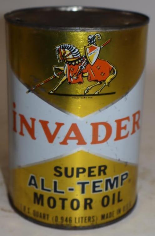 Invader Super All-Temp One Quart Metal Oil Can: Empty. 32oz