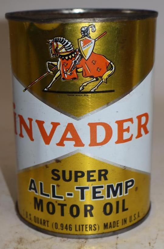 Invader Super All-Temp One Quart Metal Oil Can: Empty. 32oz