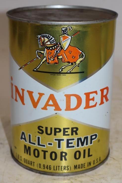 Invader Super All-Temp One Quart Metal Oil Can: Empty. 32oz