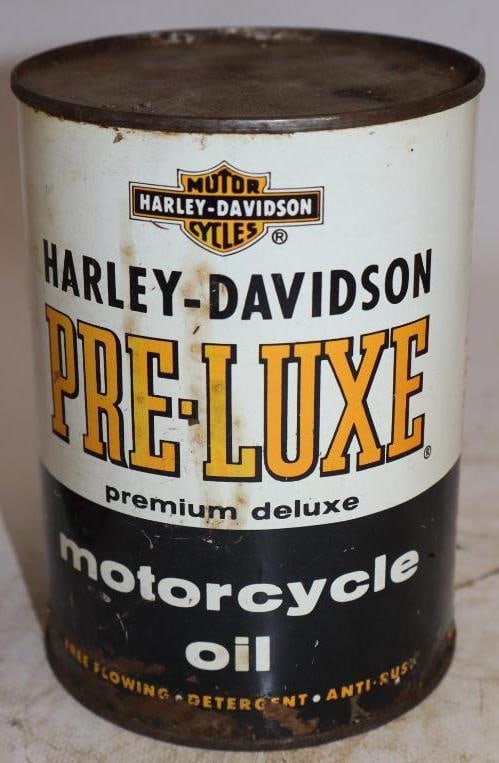 Harley-Davidson Pre-Luxe One Quart Metal Oil Can: Empty. 32oz