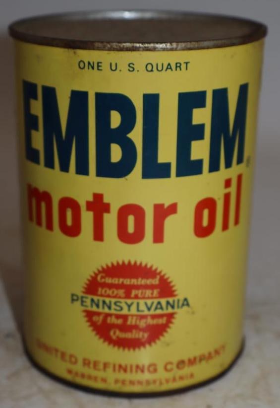 Emblem One Quart Metal Oil Can (1 of 3)