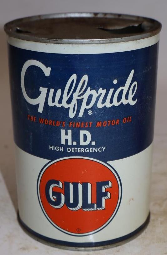 Gulfpride HD One Quart Metal Oil Can (1 of 4)