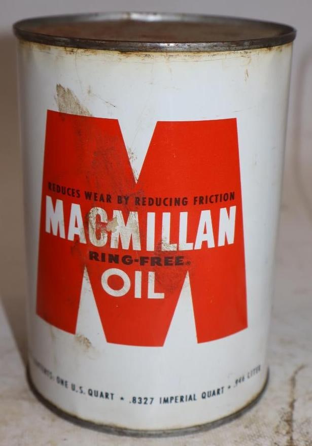 Mac Millan Ring-Free One Quart Metal Oil Can: Full. 32oz
