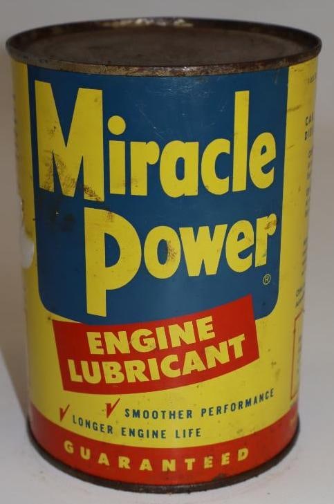 Miracle Power One Quart Metal Oil Can: Full. 32oz