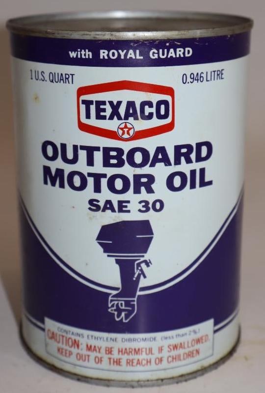 Texaco Outboard One Quart Metal Oil Can (1 of 4)