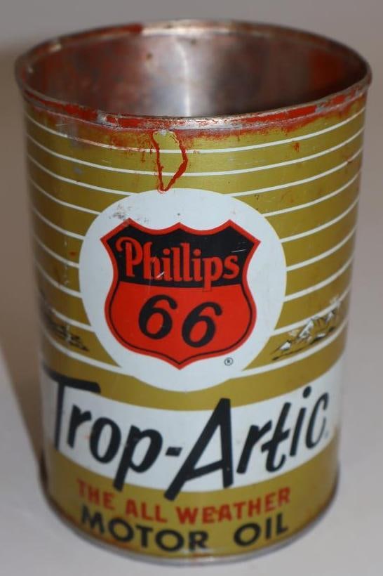 Phillips 66 Trop-Arctic One Quart Aluminum Oil Can: Empty. 32oz