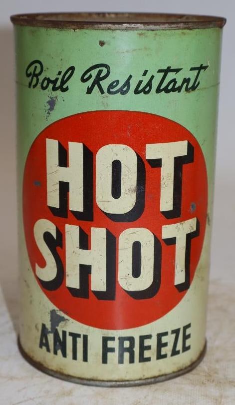 Hot Shot Antifreeze One Imperial Quart Metal Oil Can (1 of 3)