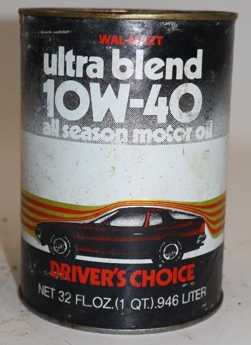 Walmart Ultra Blend Drivers Choice Composite Oil Can with Car: Empty. 32oz