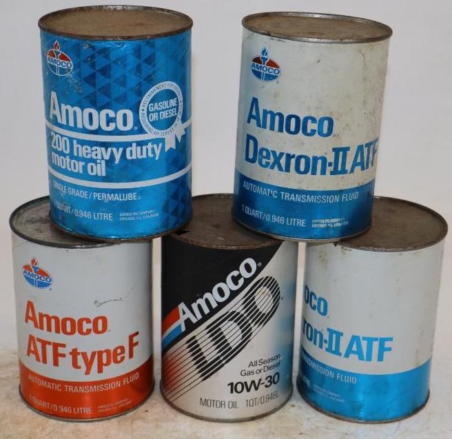 Group of 5 Amoco One Quart Composite Oil Can (1 of 2)