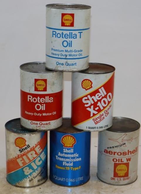 Group of 6 Shell One Quart Composite Oil Can (1 of 2)