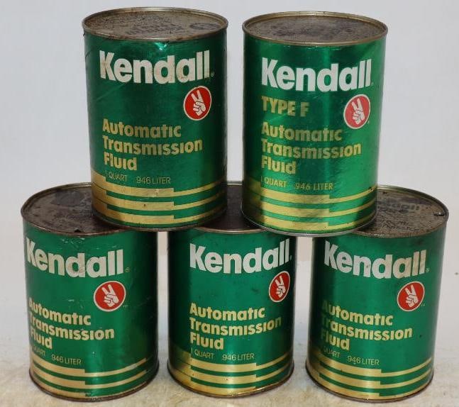 Group of 5 Kendall One Quart Composite Oil Can: Empty. 32oz each