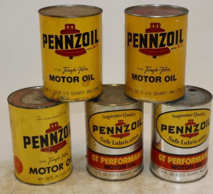Group of 5 Pennzoil One Quart Composite Oil Can (1 of 2)