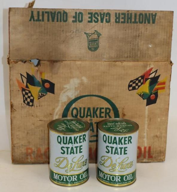 Group of 24 Quaker State Deluxe Metal One Quart Oil Cans in Quaker State Racing Case (1 of 6)